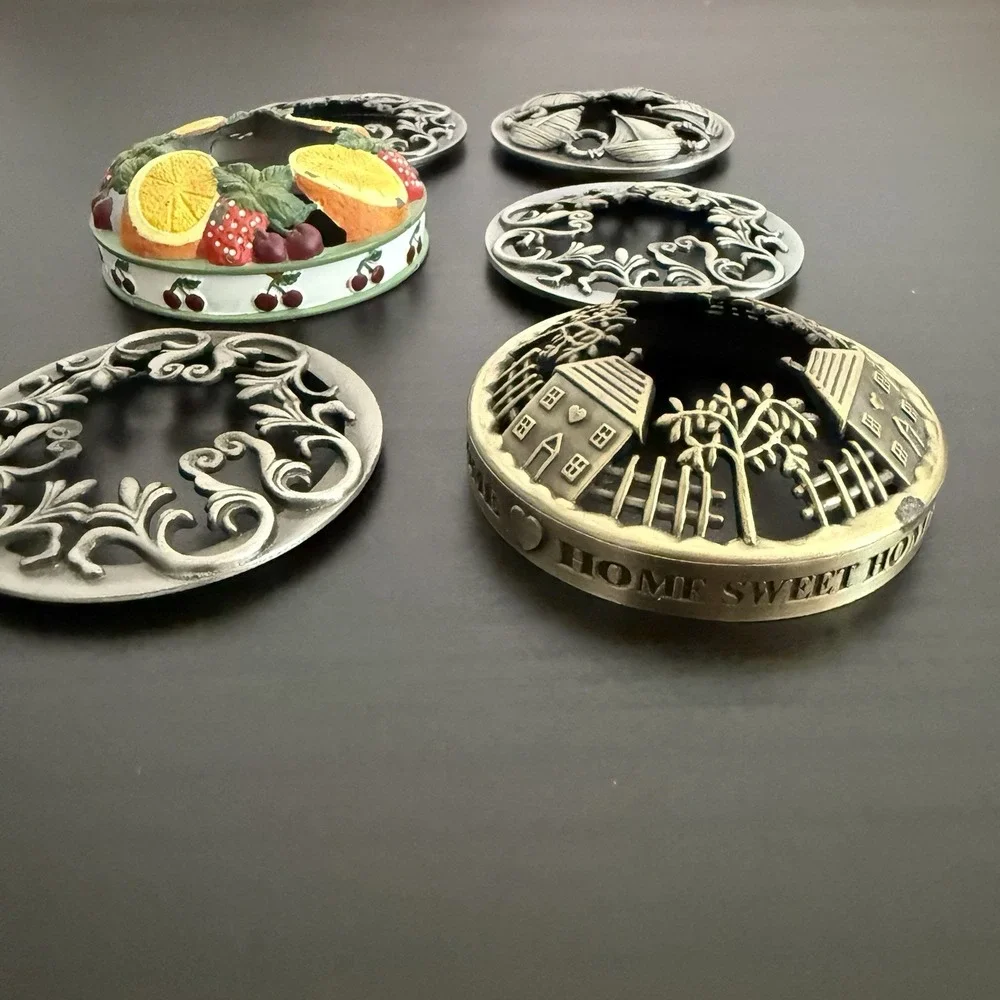 (6) Yankee Candle Metal Lid Jar Ring Topper Sailboats‎ Lemon Berries Home Design